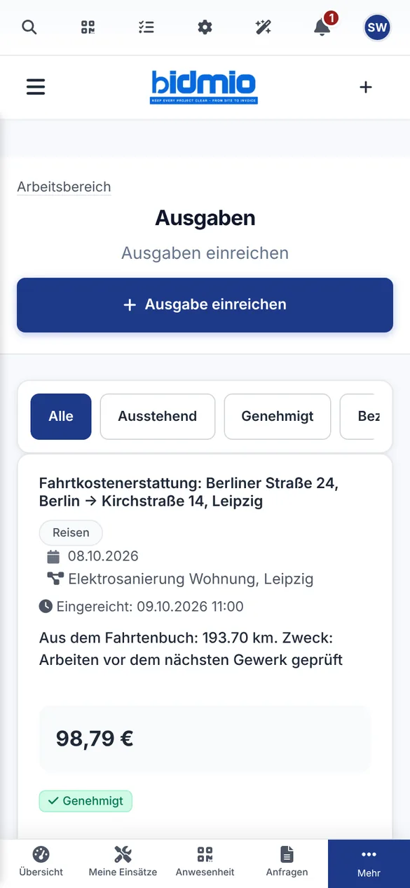Genehmigte Fahrtkostenerstattung von Berlin nach Leipzig über 98,79 Euro im Arbeitsbereich