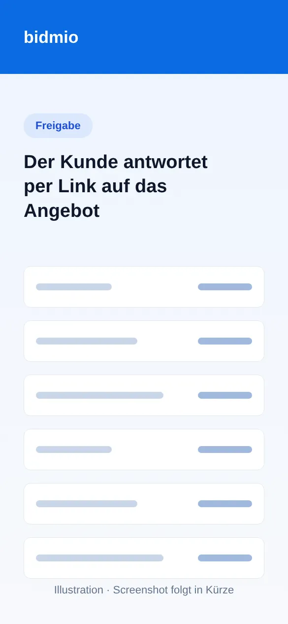 Kundenportal mit dem Angebot über 21.393,82 € und den Schaltflächen Angebot annehmen und Angebot ablehnen
