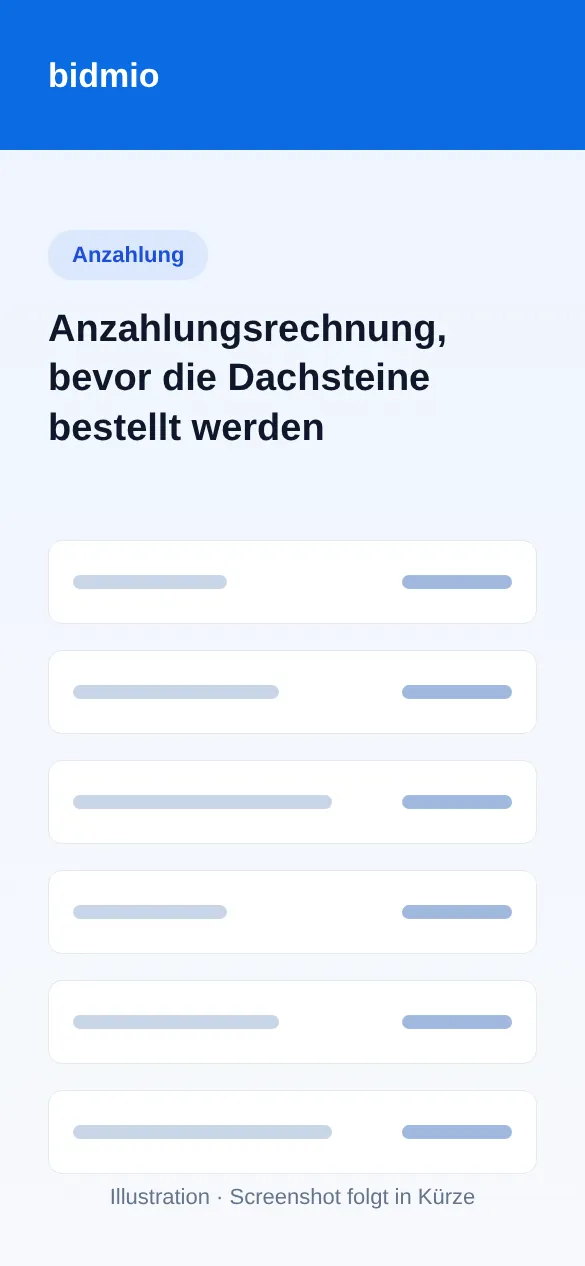 Rechnungsentwurf vom Typ Anzahlungsrechnung aus dem Projekt mit QR-Code für die Überweisung