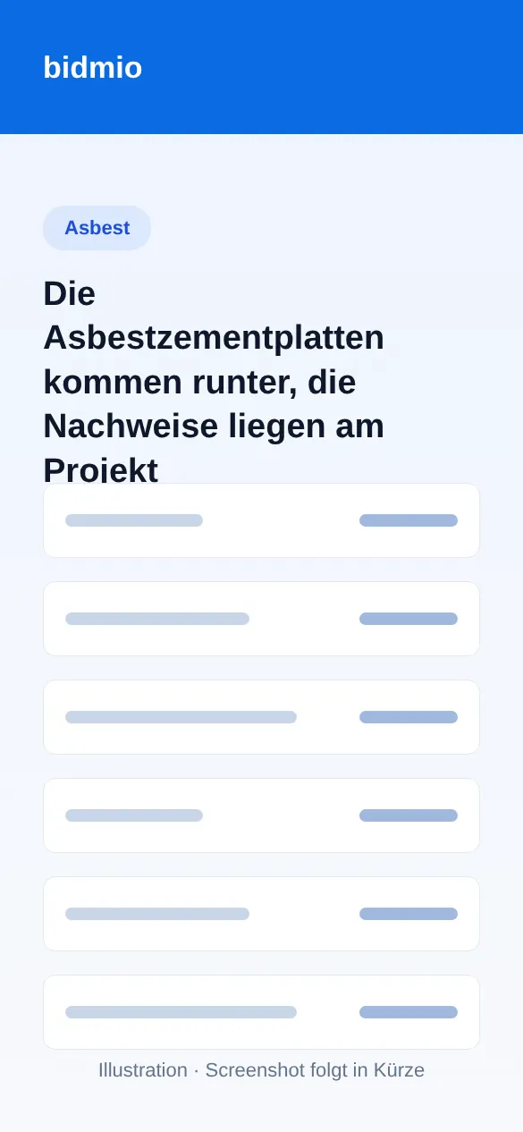 Aufgaben am Projekt zu Asbestanzeige, Sachkundenachweis und Entsorgung mit angehängten Dateien